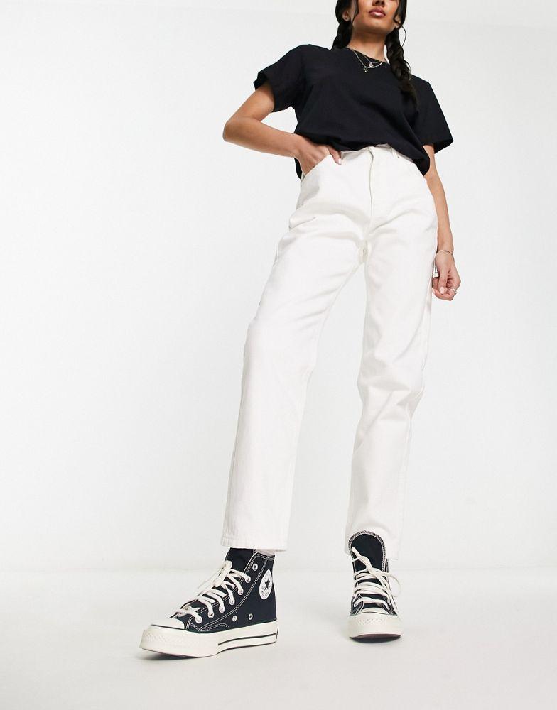 Pull&Bear Pull&Bear high waisted mom jeans in white