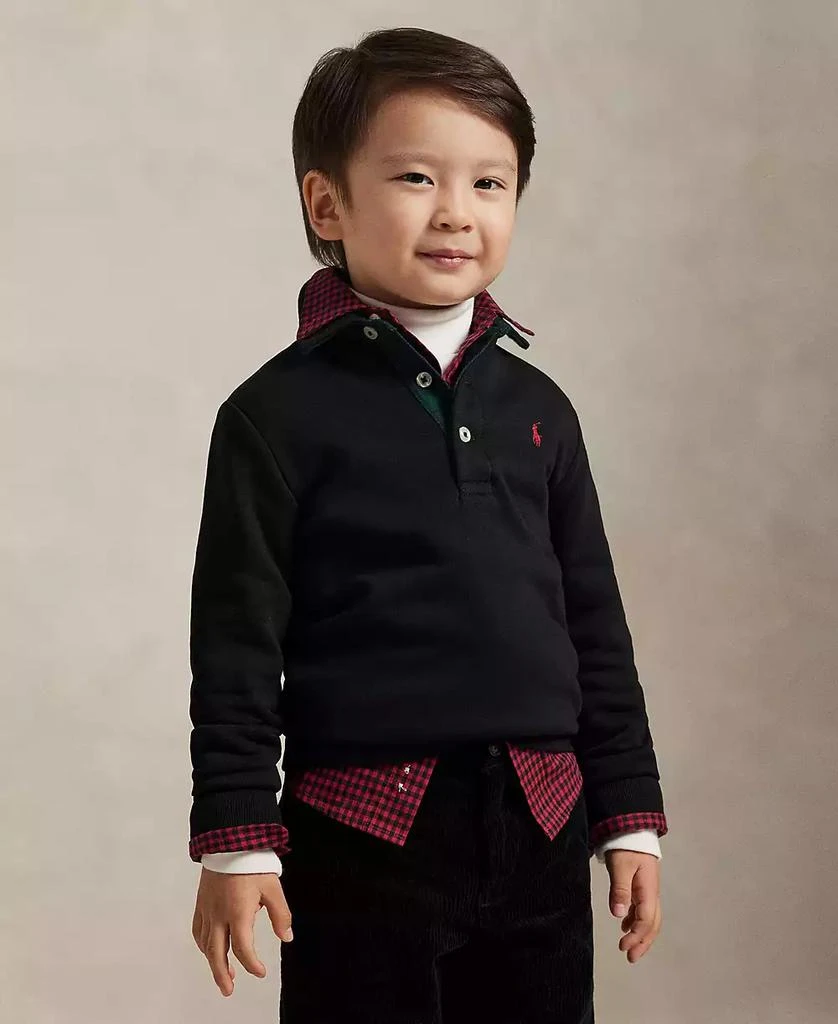 Ralph Lauren Boys
2-7 Plaid-Trim Fleece Polo-Collar Sweatshirt