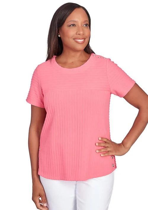 Alfred Dunner Dunner Womens Classics Brights Solid Texture Top 1