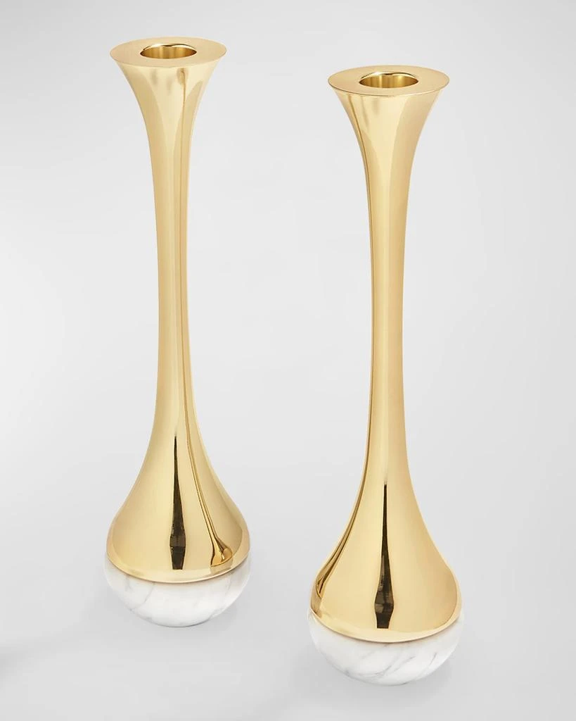 ANNA New York Marble & Silver Dual Candleholders, Set of 2 1