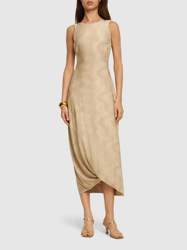 GIORGIO ARMANI Viscose Jacquard Sleeveless Long Dress 1