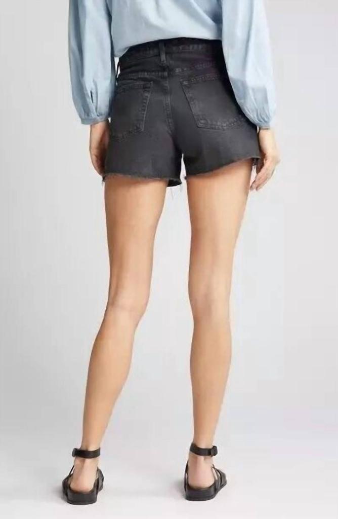 AG Jeans Hailey Cut-Off Ex Boyfriend Raw Hem Short In Black