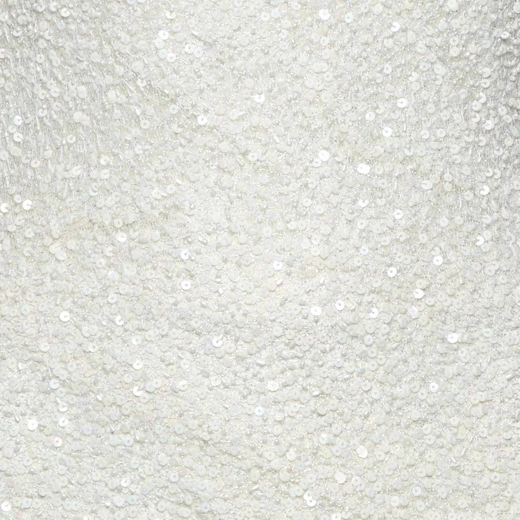 Balmain Balmain White Sequin & Bead Embellished Mesh Gown S 8