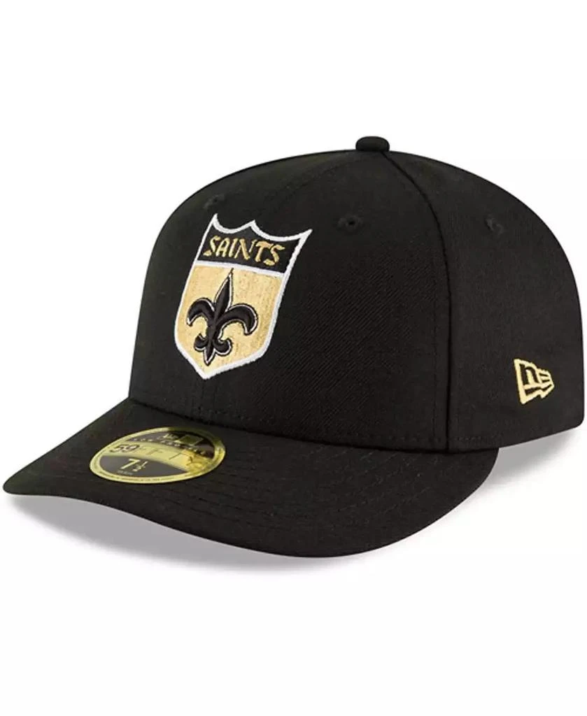 New Era Men's Black New Orleans Saints Omaha Throwback Low Profile 59FIFTY Fitted Hat 1