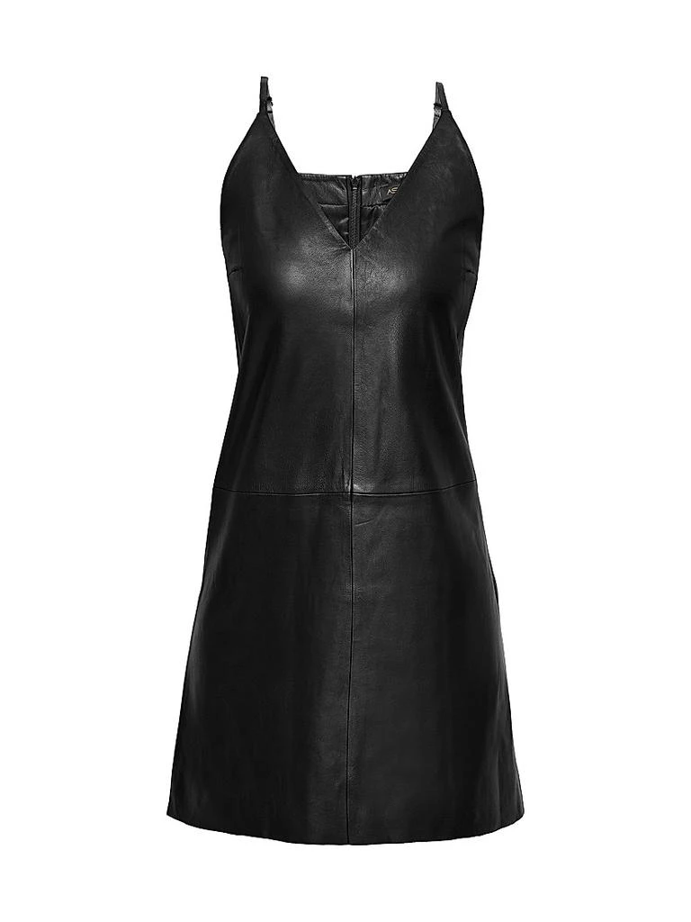 chinese dress ladies Fauber Faux Leather Mini Dress Black / 8