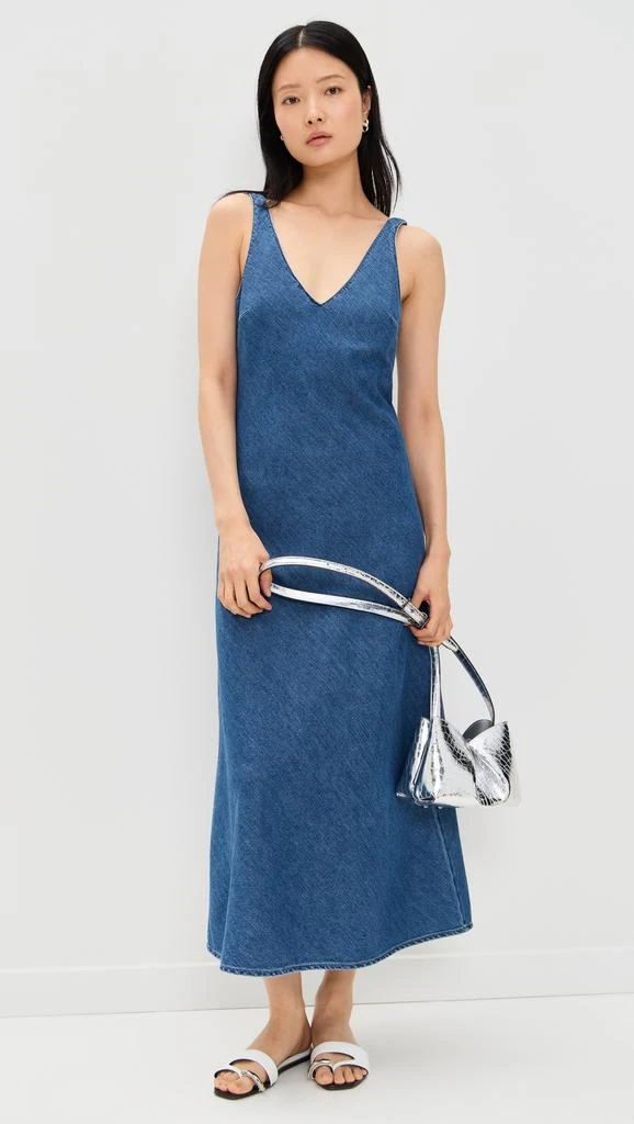 LNA Denim V Slip Dress 4