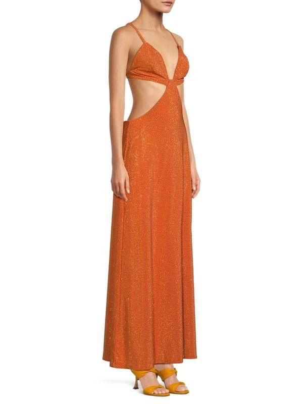 Cult Gaia Dari Metallic Cutout Column Gown 3