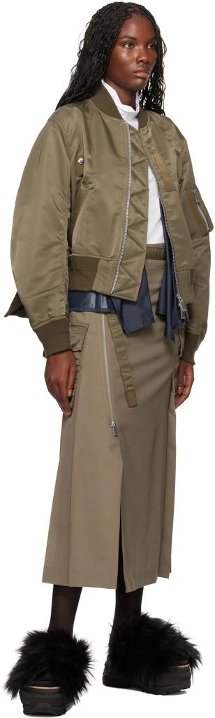 Sacai Khaki Nylon Twill Bomber Jacket 4