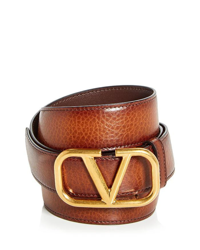 Valentino Men's Logo Buckle Leather Belt 1