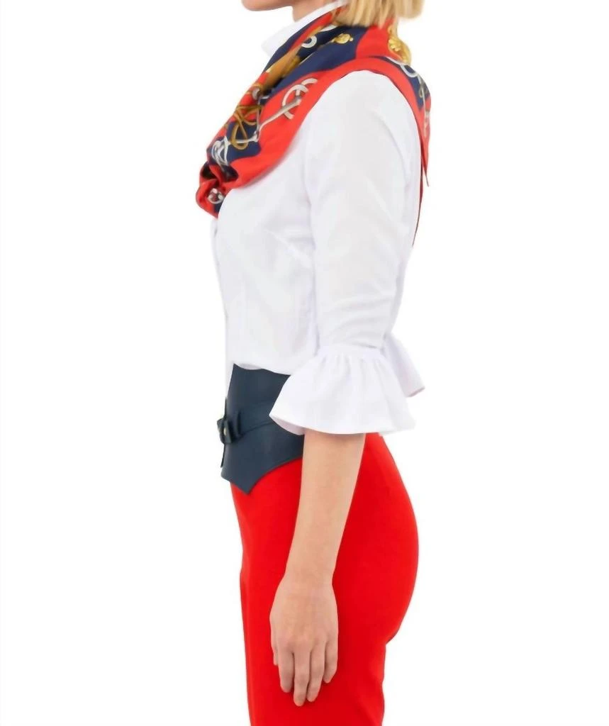 GRETCHEN SCOTT Priss Chiffon Blouse In White 2