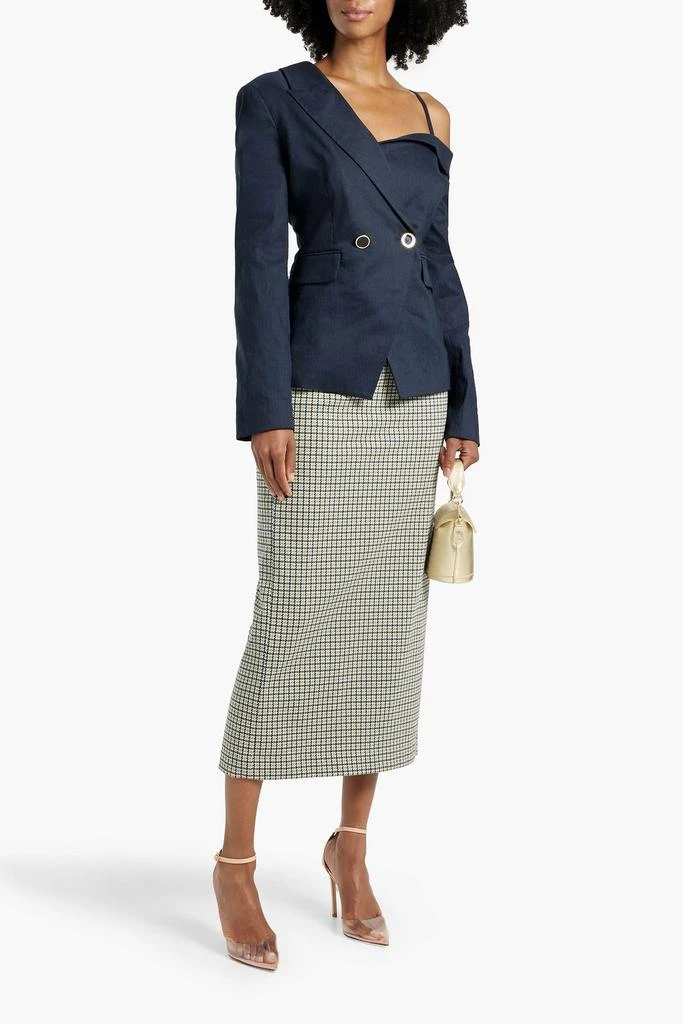 VERONICA BEARD Mazur cold-shoulder linen-blend blazer 2