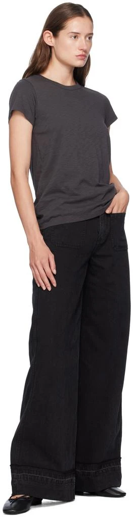 Rag & Bone Black Marina Wide-Leg Jeans 4