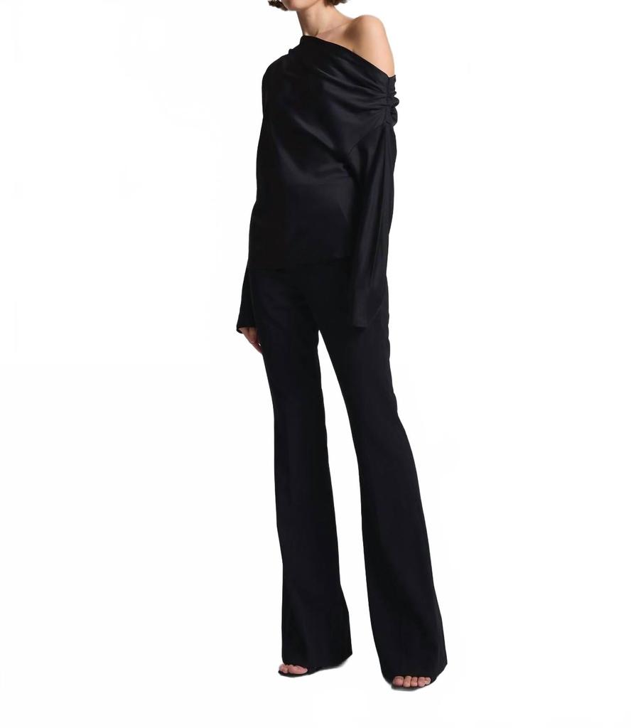 A.L.C. Piper Satin Off The Shoulder Top In Black