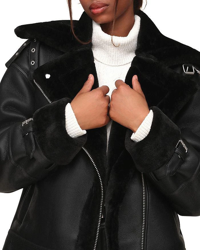 Avec Les Filles Oversized Faux Shearling Moto Coat 6