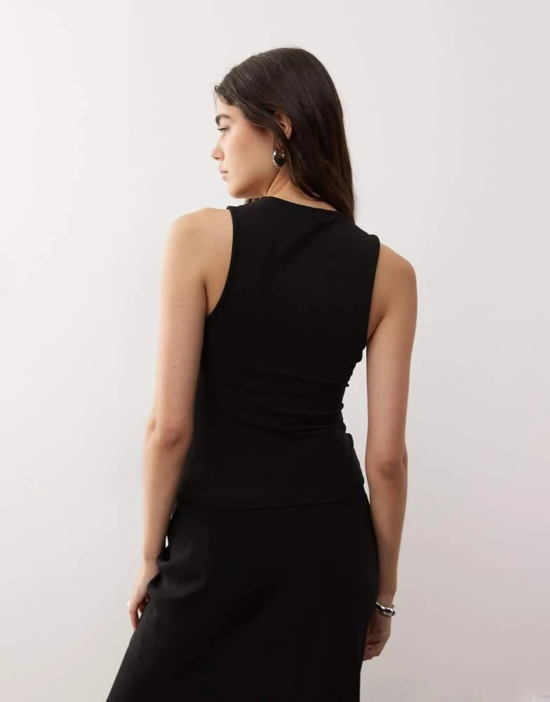 Weekday Weekday slim sleeveless top with keyhole cut-out in black 3