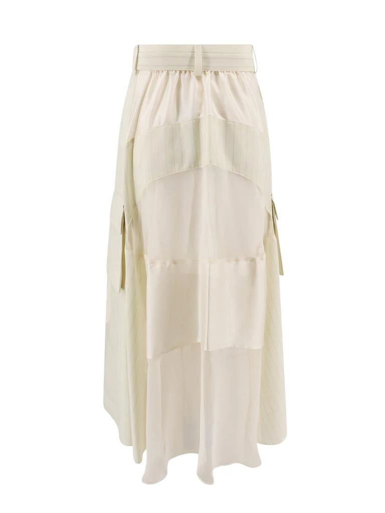 Sacai Sacai Asymmetric Ruched Panelled Skirt 2