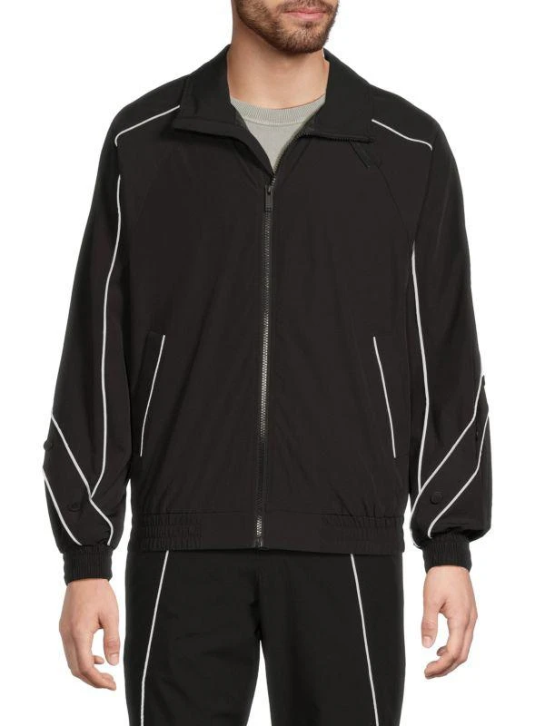 Karl Lagerfeld Paris ​Nylon Bomber Jacket with Contrast Piping 1