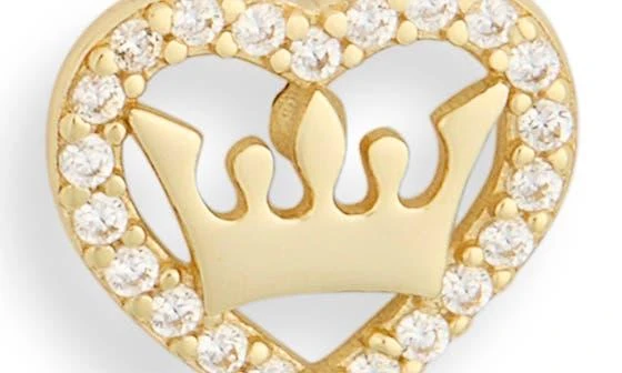 Argento Vivo Sterling Silver Quince 18K Gold Plate Sterling Silver CZ Crown Stud Earrings 3