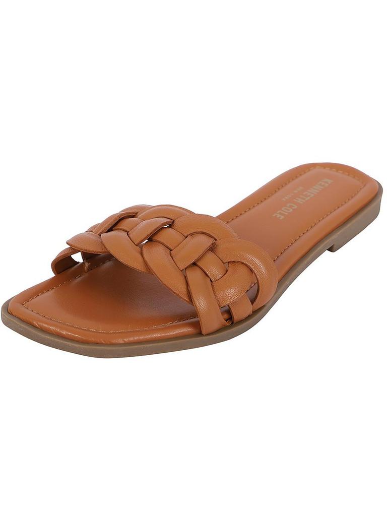 Kenneth Cole New York Faye Womens Leather Braided Slide Sandals