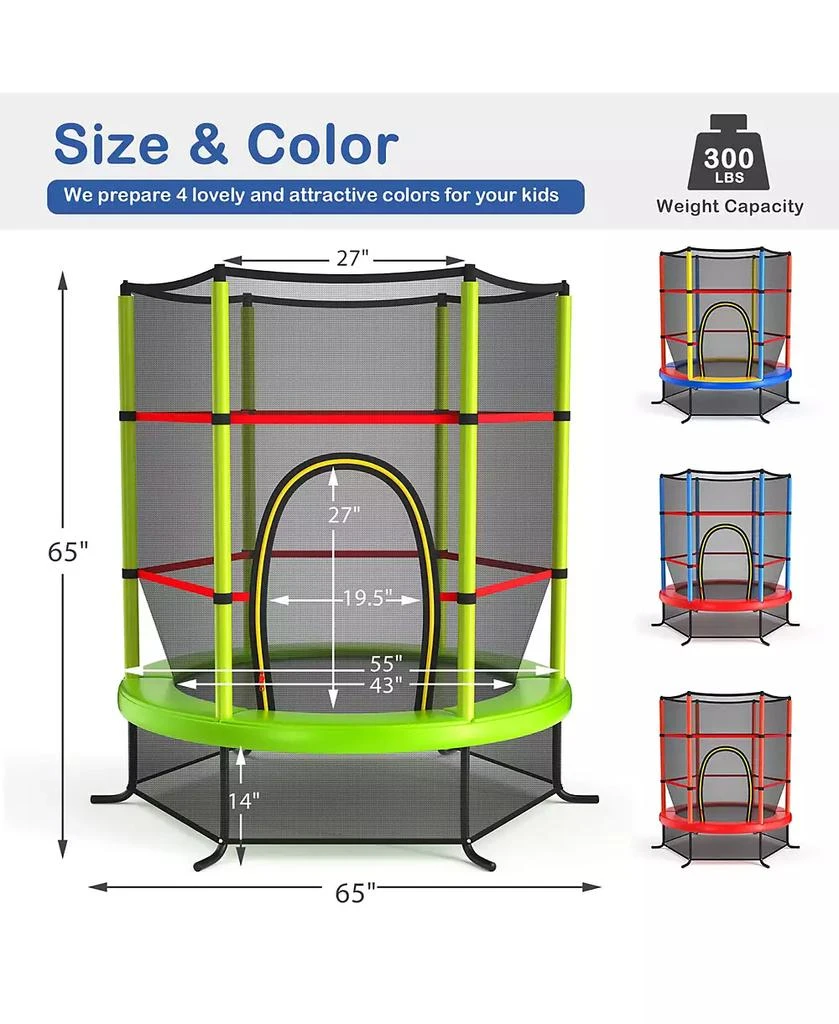 Costway 55" Kids Trampoline Bouncing Jumping Mat Recreational Trampoline 3