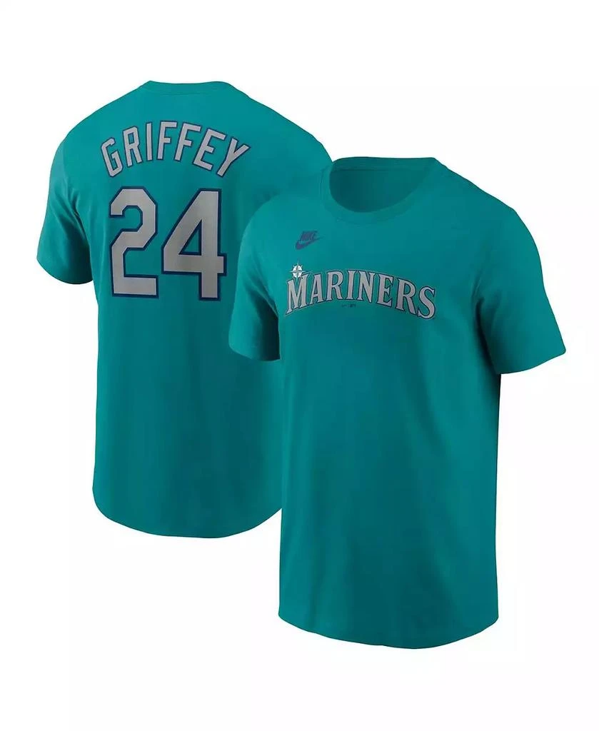 NIKE Men's Ken Griffey Jr. Aqua Seattle Mariners Fuse Name Number T-Shirt 1