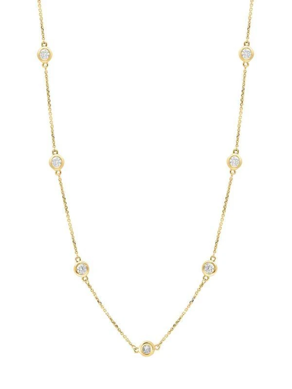 Effy Radiant Value 14K Yellow Gold & 1.5 TCW Diamond Bezel Station Necklace 1