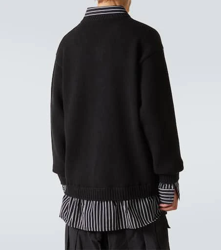 Balenciaga Layered wool and cotton poplin sweater 4