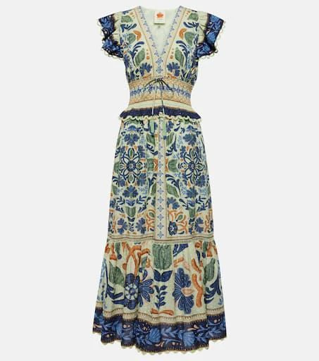 Farm Rio Ocean Ocean Tapestry cotton maxi dress – On Sale Now with Up to 32% Off ...