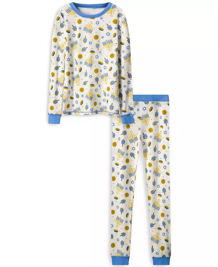 Max & Olivia Max and Olivia Girls Tight Fit Hanukkah 2pc Matching Pajama Set