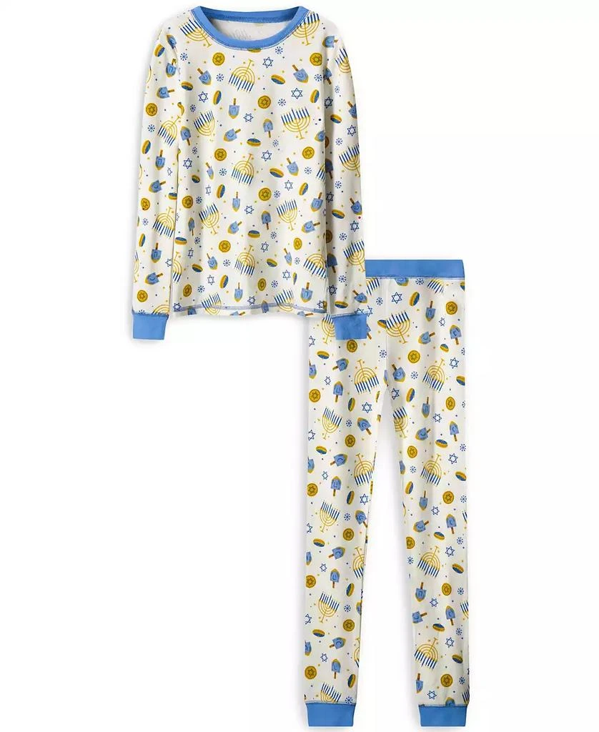 Max & Olivia Max and Olivia Girls Tight Fit Hanukkah 2pc Matching Pajama Set 1