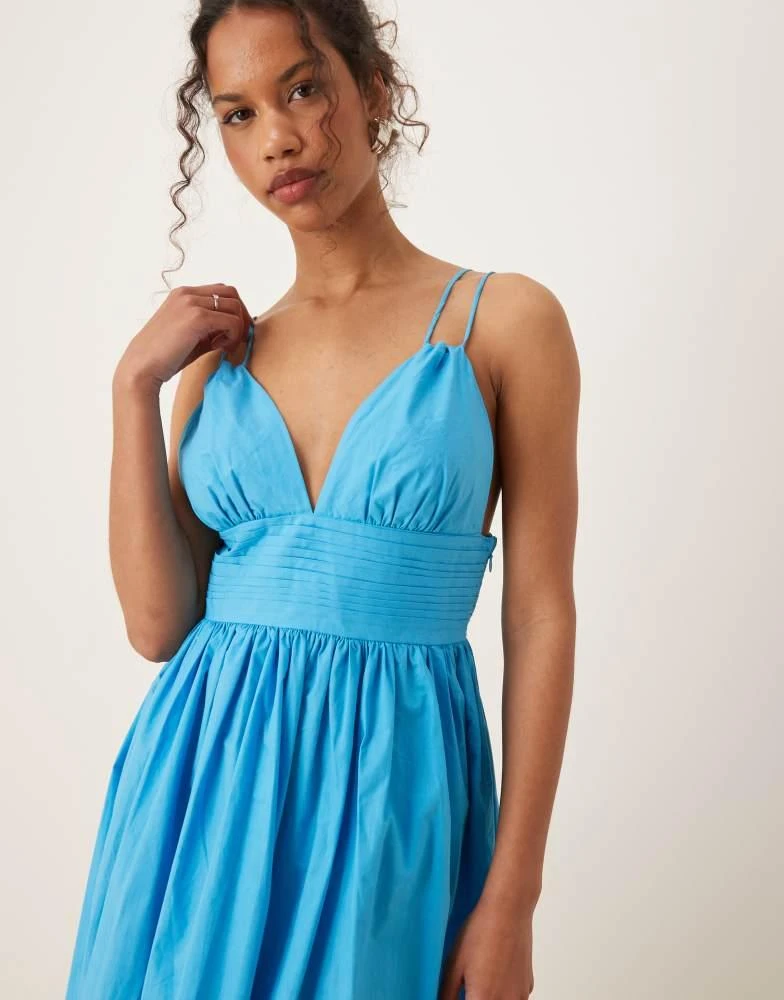 Nobody's Child Dua strappy poplin midaxi dress in blue Nobody's Child Dua strappy poplin midaxi dress in blue