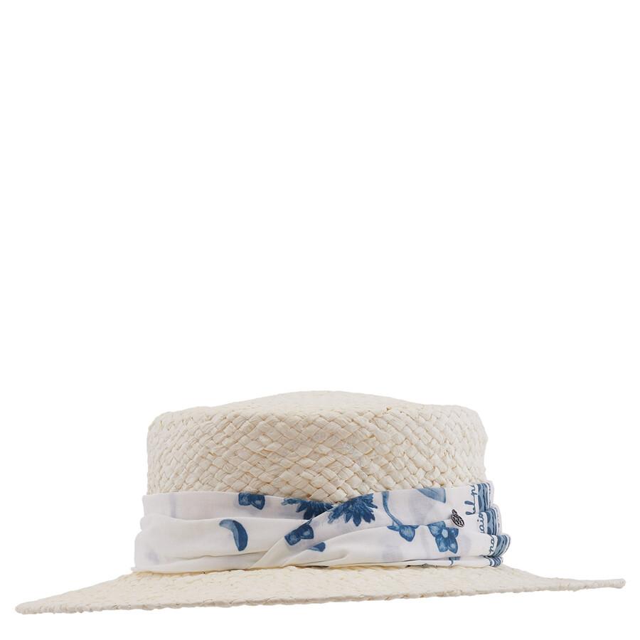 MAISON MICHEL Ladies Beige Kiki Straw Boater Hat