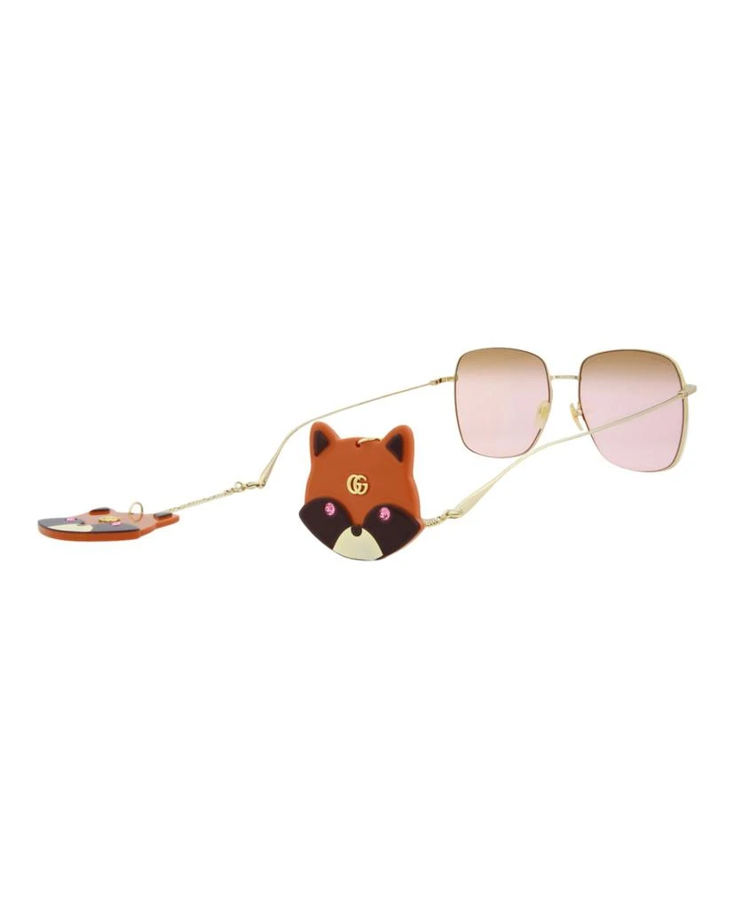 Gucci Square-Frame Metal Sunglasses 5