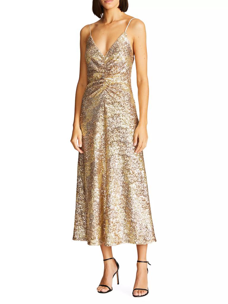 Halston Alesandra Sequined Fit & Flare Dress