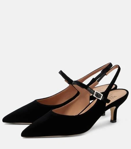 Malone Souliers Karla 45 velvet slingback pumps 4