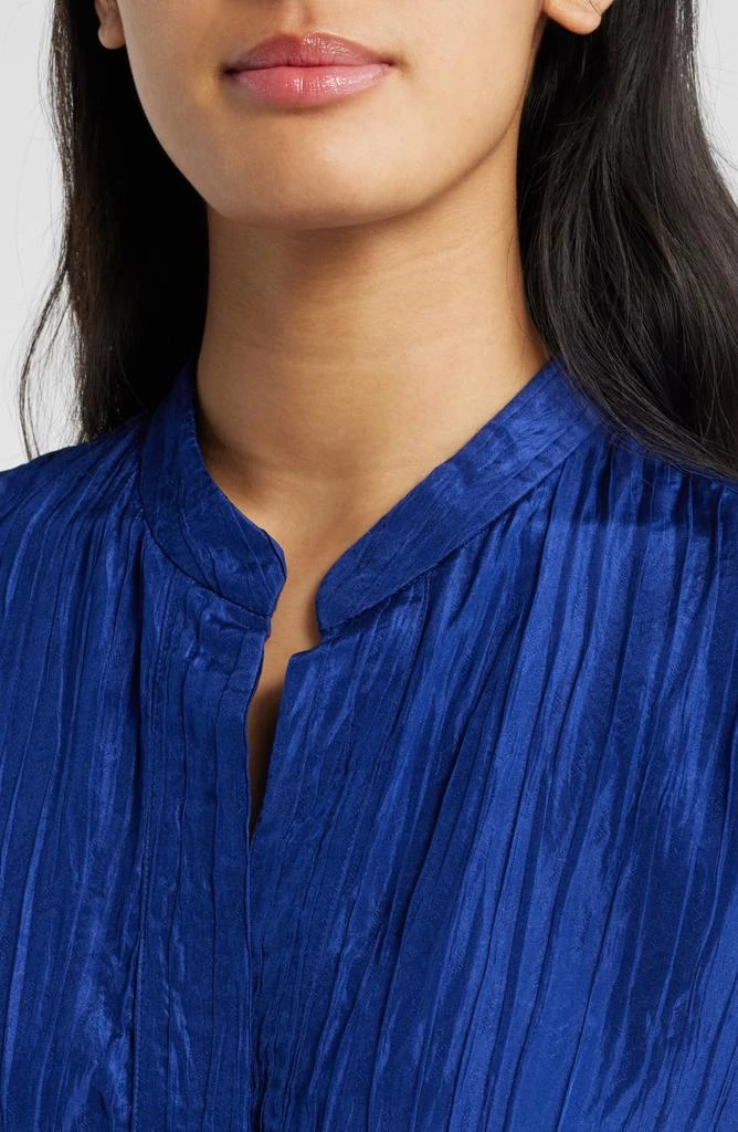 Eileen Fisher Mandarin Collar Textured Stretch Silk Tunic 4