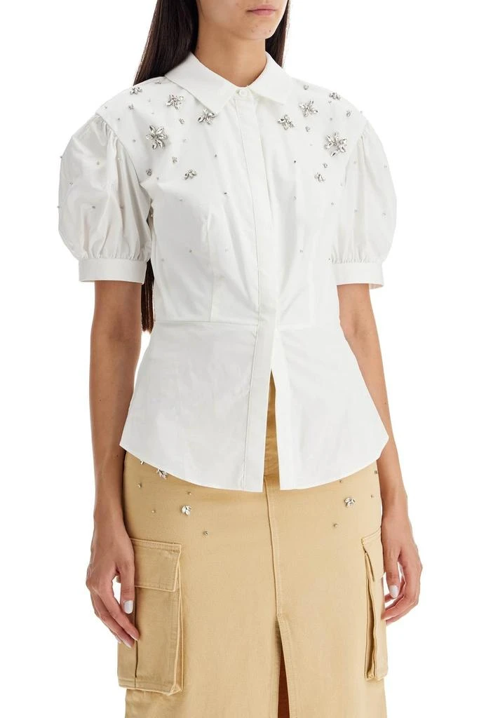 Self Portrait Self Portrait Women's Fitted Cotton Shirt With Tailo 2