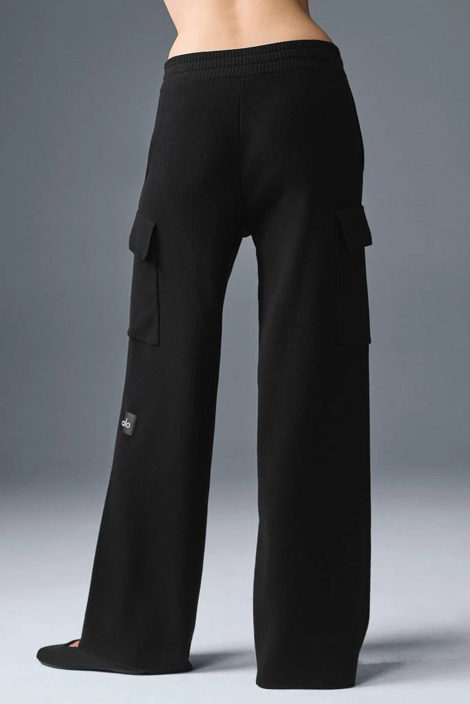 Alo Scholar Knit High-Waist Cargo Pant - Black 2