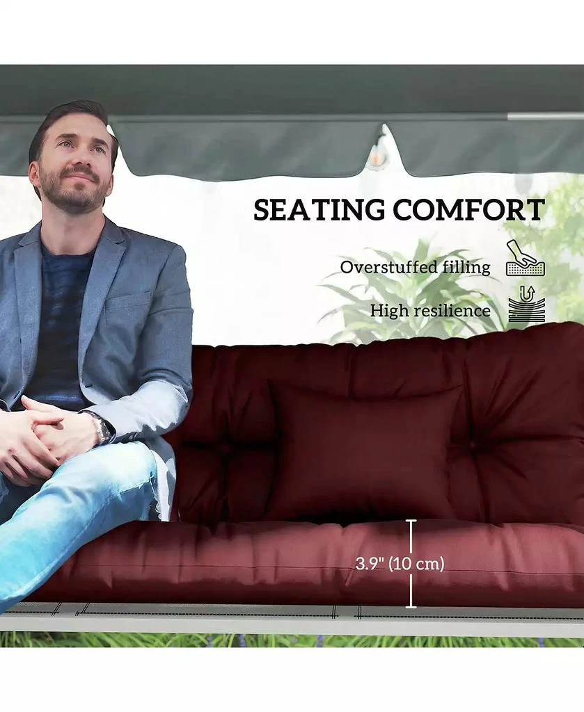 Outsunny Indoor Outdoor Chair Cushions with Back, Pillows 6