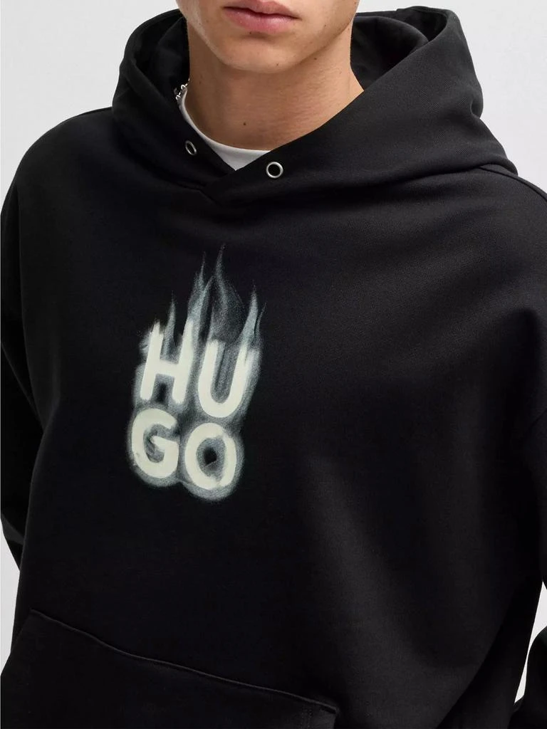 Hugo Boss Cotton-Terry Hoodie with Stacked Smoke Logo Print 5