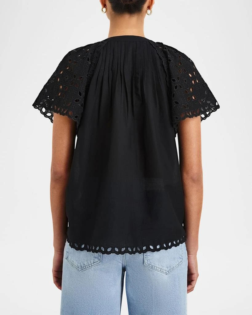 Rails Cerise Eyelet Flutter-Sleeve Blouse 3