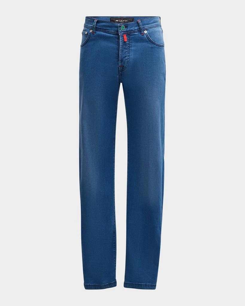 Kiton Men's Slim-Straight Light-Wash Jeans 1