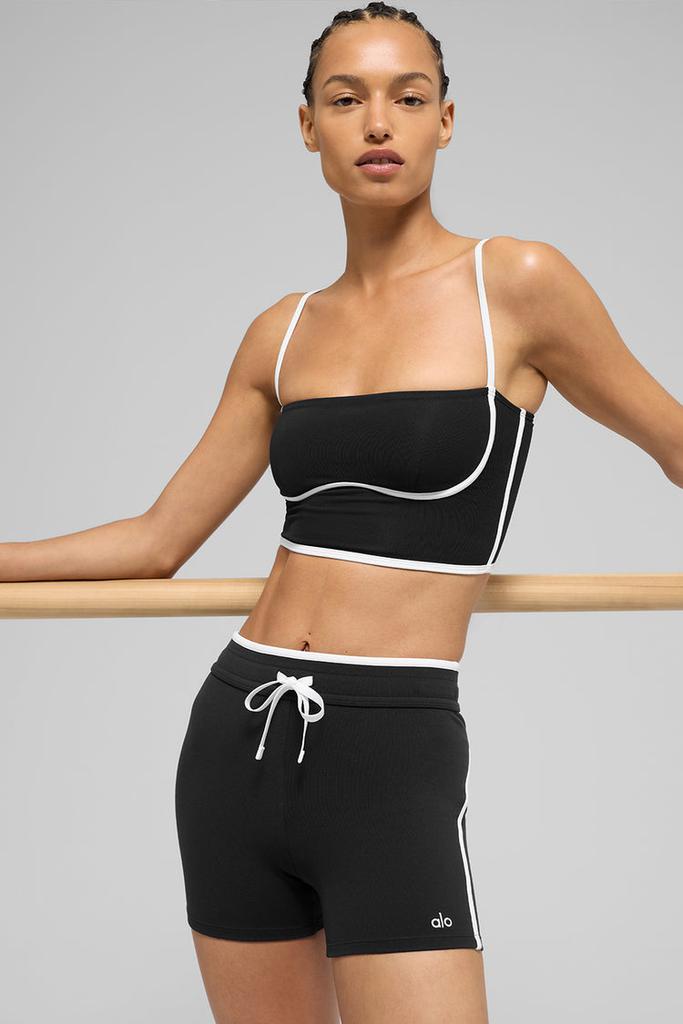 Alo Airbrush Streamlined Bra Tank - Ivory/Black