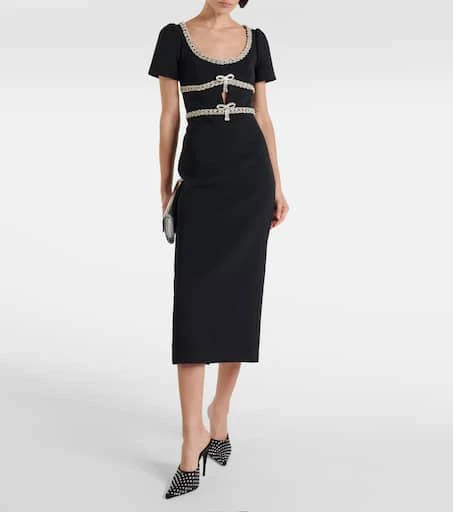Self Portrait Crystal-embellished crêpe midi dress 2