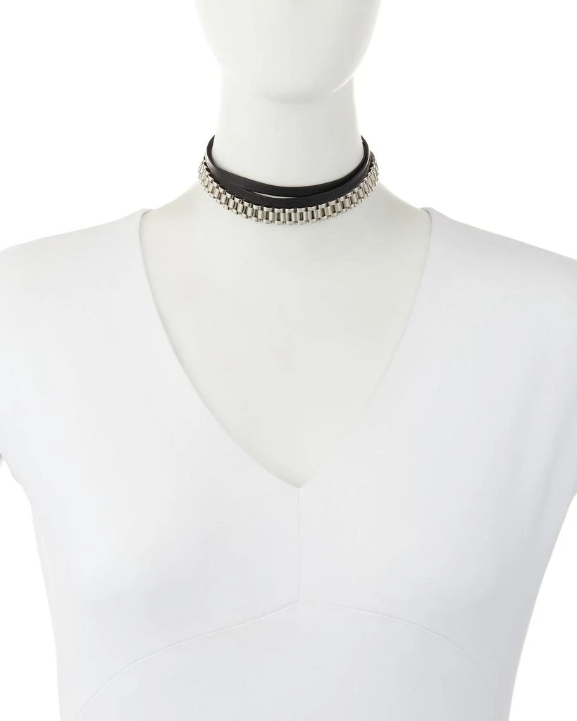 FALLON Armure Watch Strap Leather Choker Necklace 2