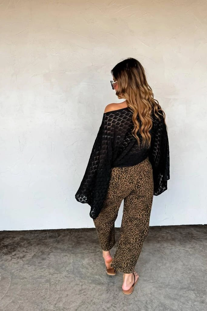 BLAKELEY Cheetah High Rise Barrel Jeans In Brown 2