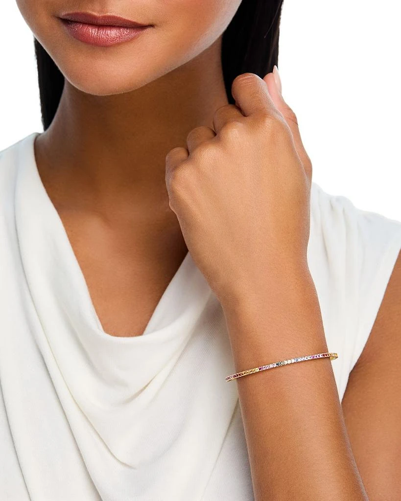 Bloomingdale
s Fine Collection Rainbow Sapphire Narrow Bangle Bracelet in 14K Yellow Gold 2