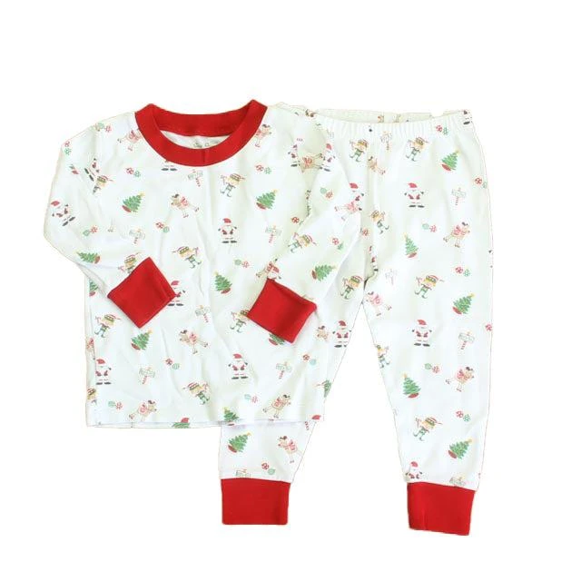 Kissy Kissy Kissy Kissy Unisex White | Red Christmas 2-piece Pajamas 1