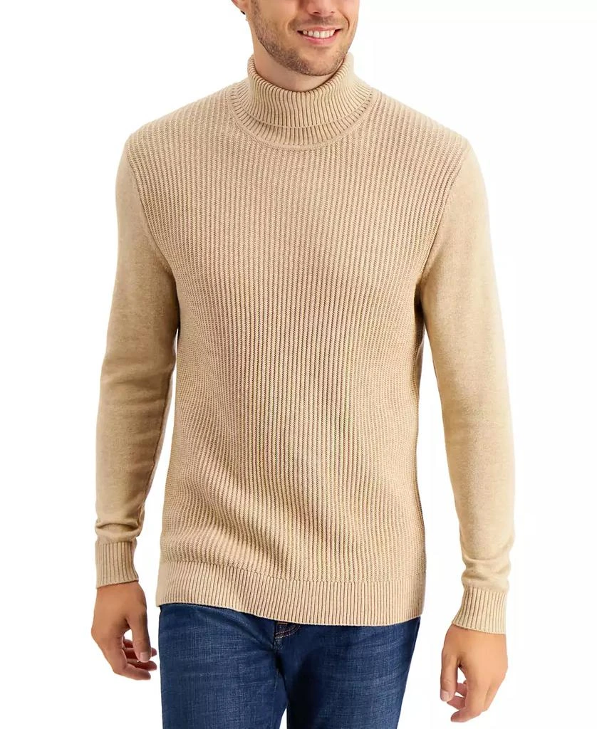 Club Room Men's Textured Cotton Turtleneck Sweater, Created for Macy's 1