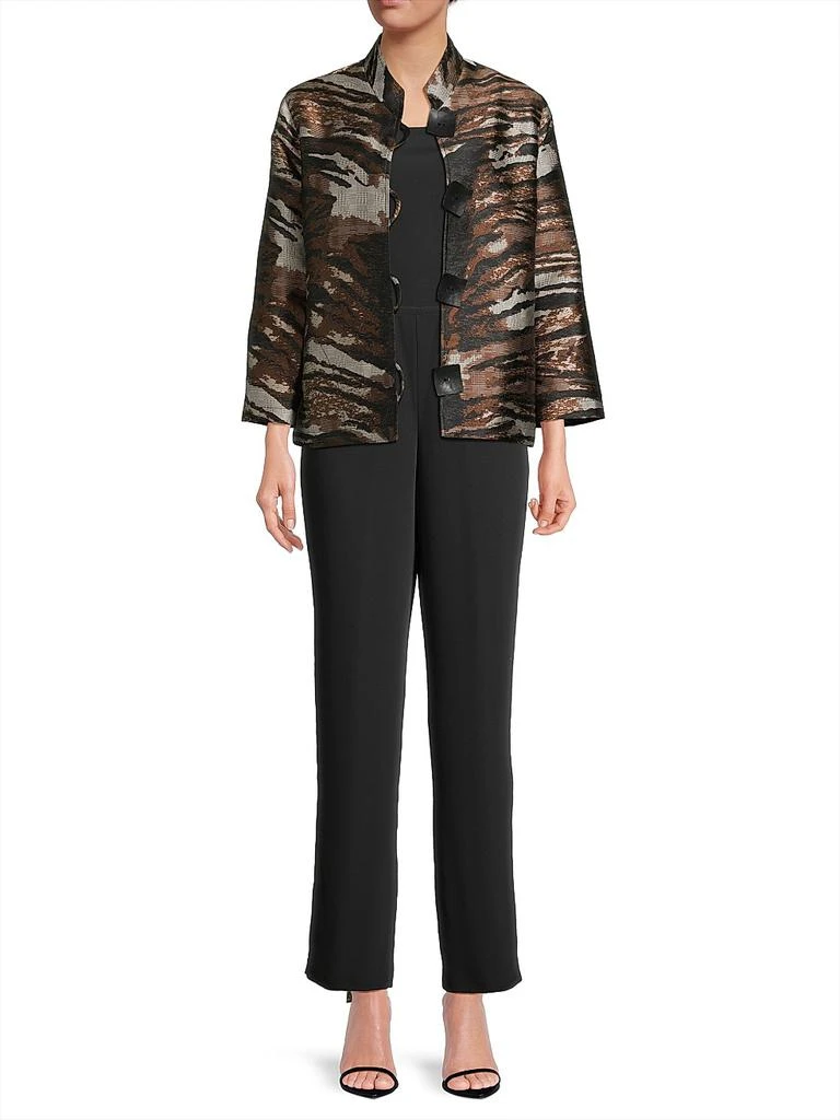 Caroline Rose Tigress Jacquard Button-Up Jacket 2